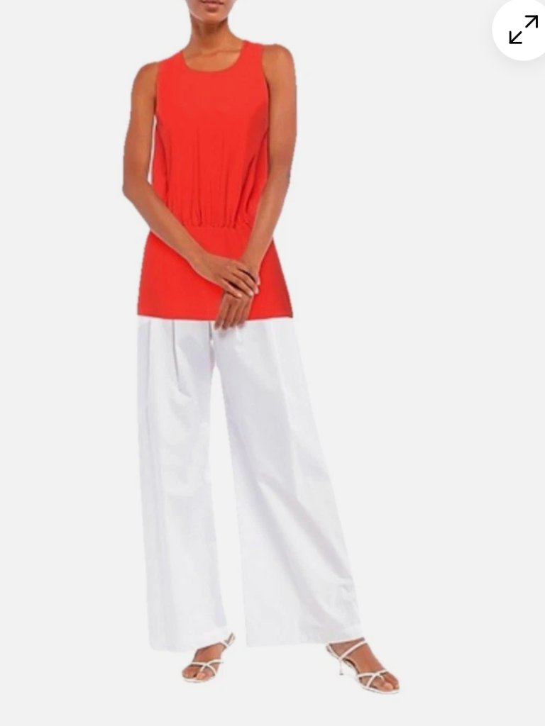Aspesi Silk Blouson Tank Top Coral Orange $420 Made In Italy Nwt Size 42 Us 2